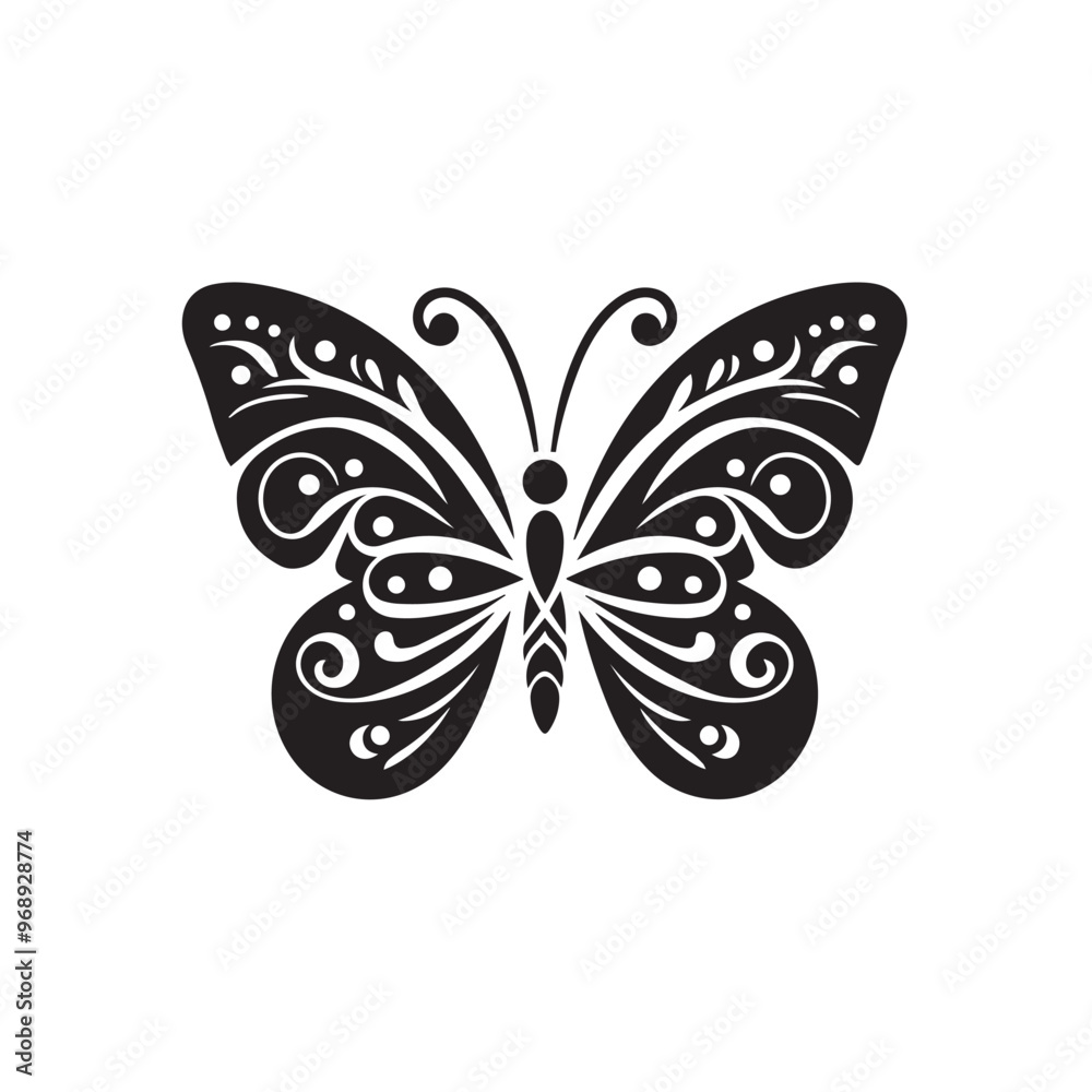 Butterfly silhouette. Butterfly logo vector design isolated on white background.