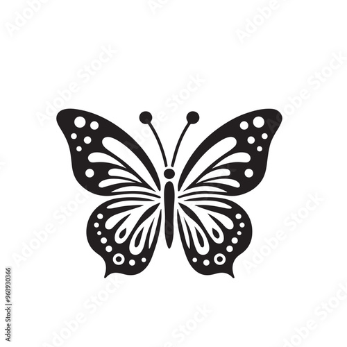 Butterfly silhouette. Butterfly logo vector design isolated on white background.