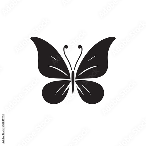 Butterfly silhouette. Butterfly logo vector design isolated on white background.