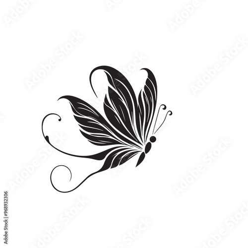 Butterfly silhouette. Butterfly logo vector design isolated on white background.