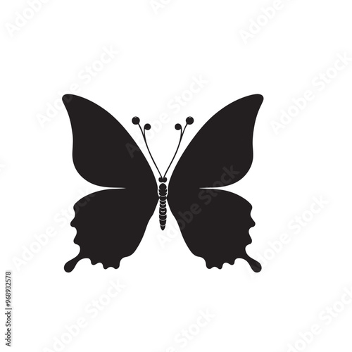 Butterfly silhouette. Butterfly logo vector design isolated on white background.