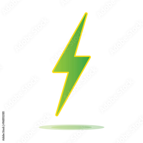 Green Flash icon. Bolt of lightning vector illustration. Streak of lightning sign. Electric bolt flash . Lightning design element. Thunder strike logo. Charge flash icon. Thunderbolt icon app