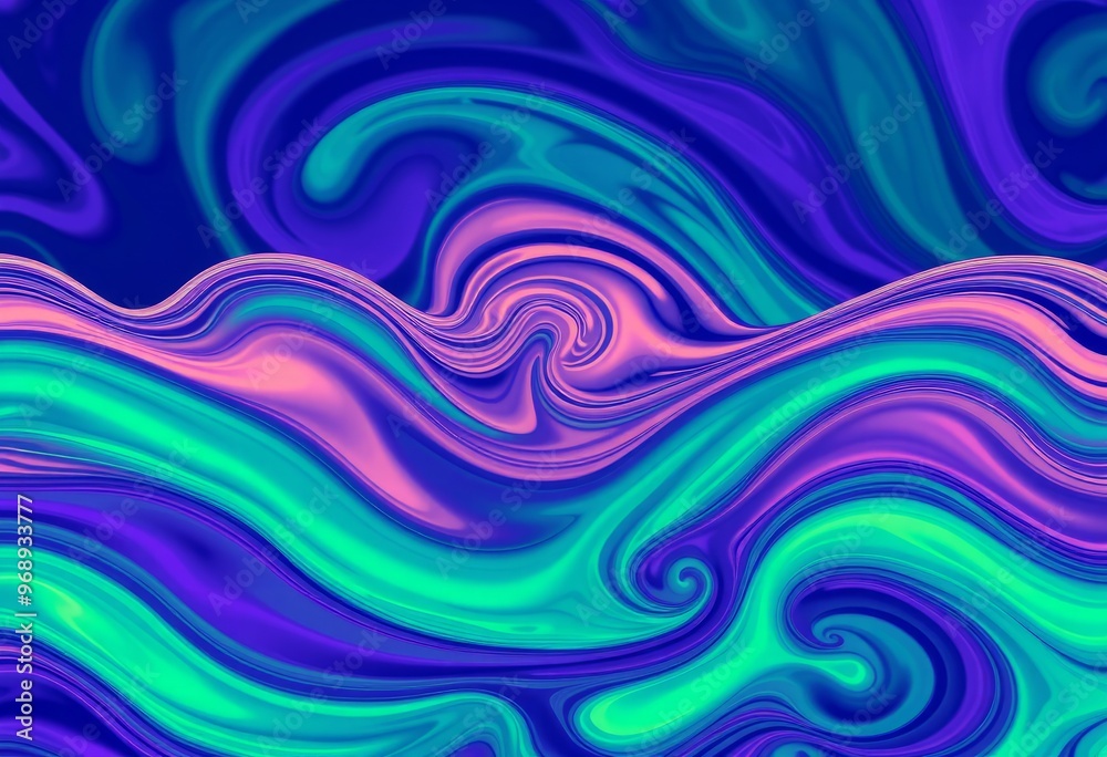 Psychedelic water wave pattern with swirling shapes Psychedelic water wave pattern with swirling shapes