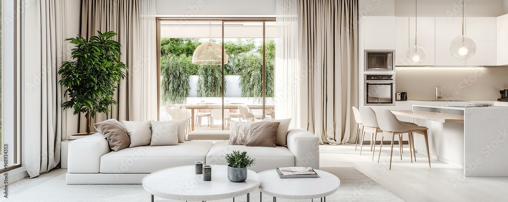 Bright and Airy Modern Living Space Inviting a Balance of Comfort and Style