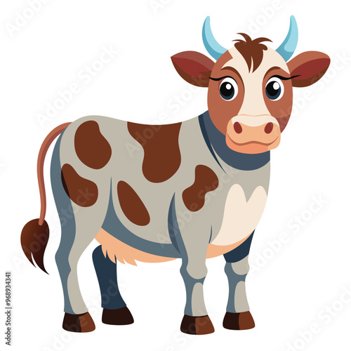 Print Cow Clipart Vector Illustration of Farm Animal in Various Poses and Styles for Creative Projects
