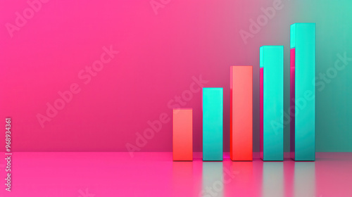 Free Download Dynamic abstract bar graphs, luminous bars rising confidently, vibrant growth representation, ample copy space for promotional messaging - GFXLoad