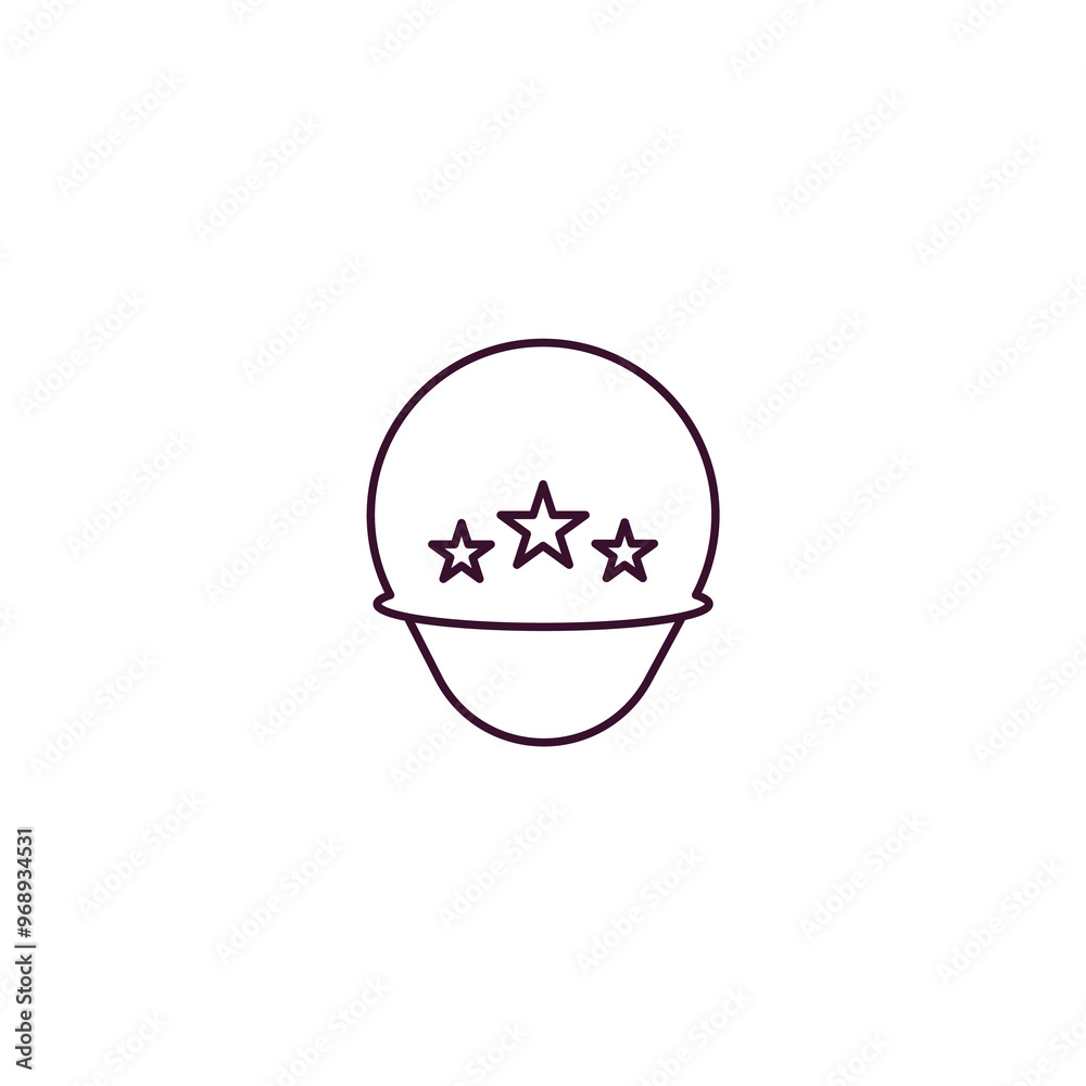 general helmet outline icon. Linear vector from fashion concept. Thin line general helmet icon isolated on white background general helmet outline icon. Linear vector from fashion concept. Thin line general helmet icon isolated on white background