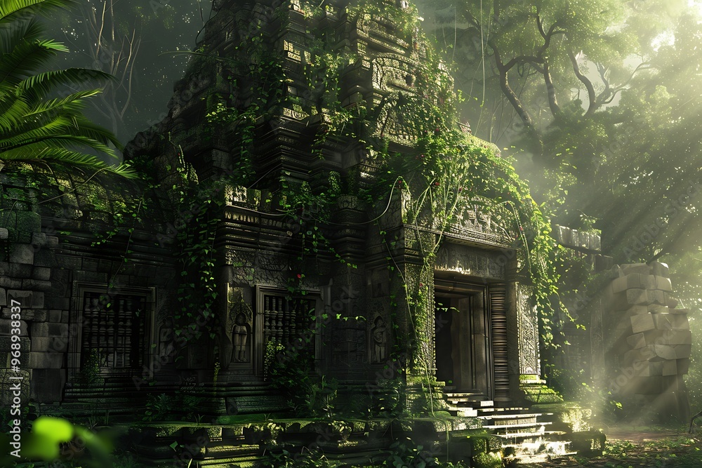 An ancient jungle with plants An ancient jungle with plants