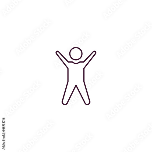 happy human outline icon. Linear vector from feelings concept. Thin line happy human icon isolated on white background