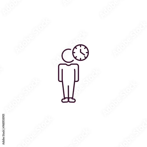 impatient human outline icon. Linear vector from feelings concept. Thin line impatient human icon isolated on white background