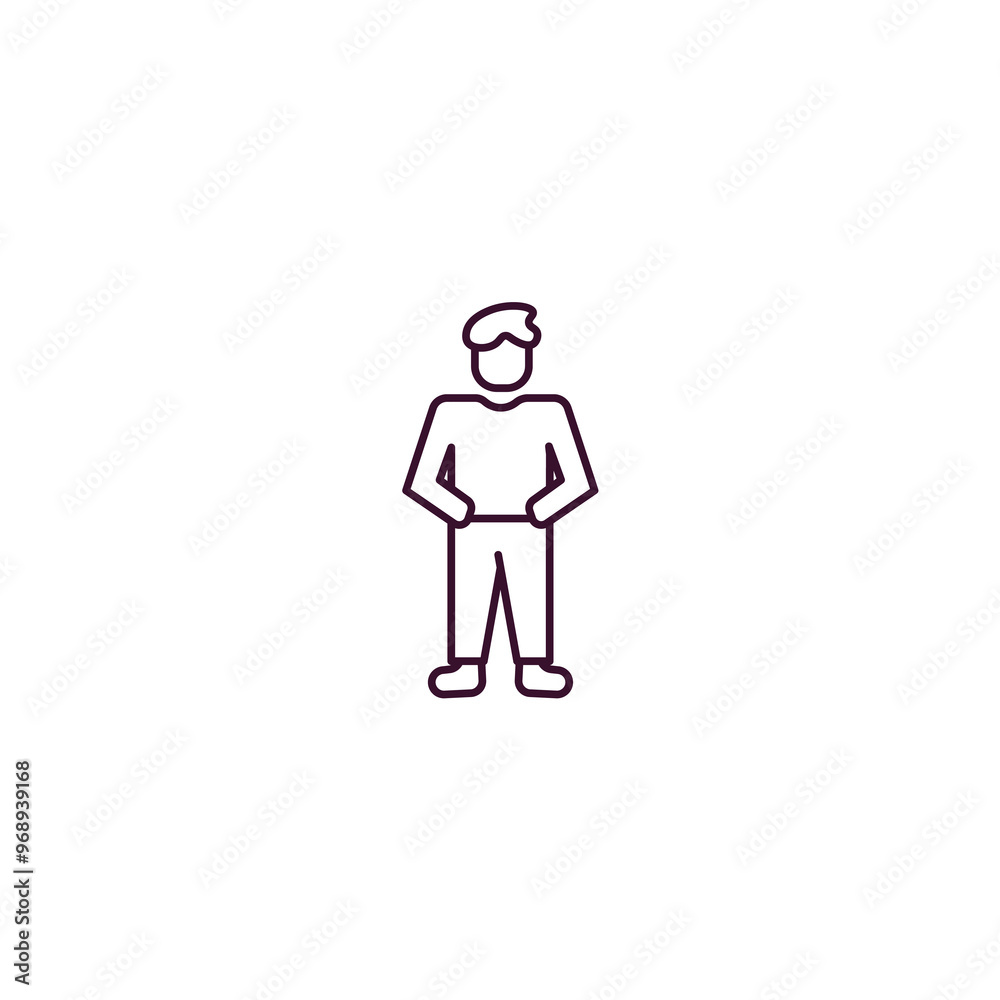 proud human outline icon. Linear vector from feelings concept. Thin line proud human icon isolated on white background proud human outline icon. Linear vector from feelings concept. Thin line proud human icon isolated on white background