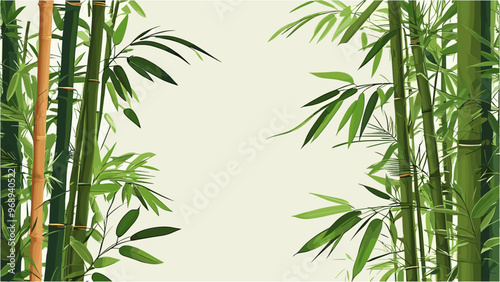 Elegant Bamboo Vector Leaf Background in Modern Asian Style