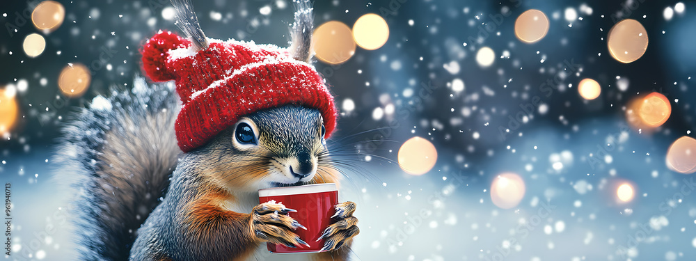 Cozy Squirrel in a Winter Wonderland