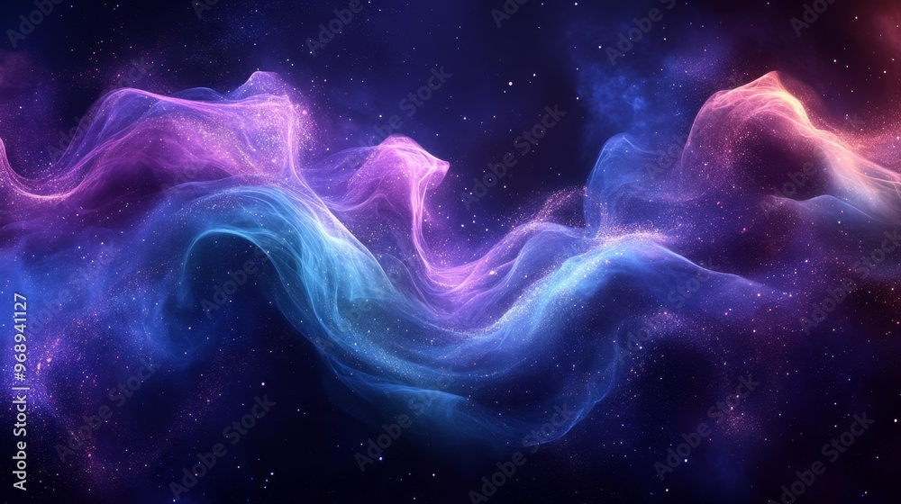 Abstract Cosmic Nebula with Vibrant Colors Generative AI Abstract Cosmic Nebula with Vibrant Colors Generative AI