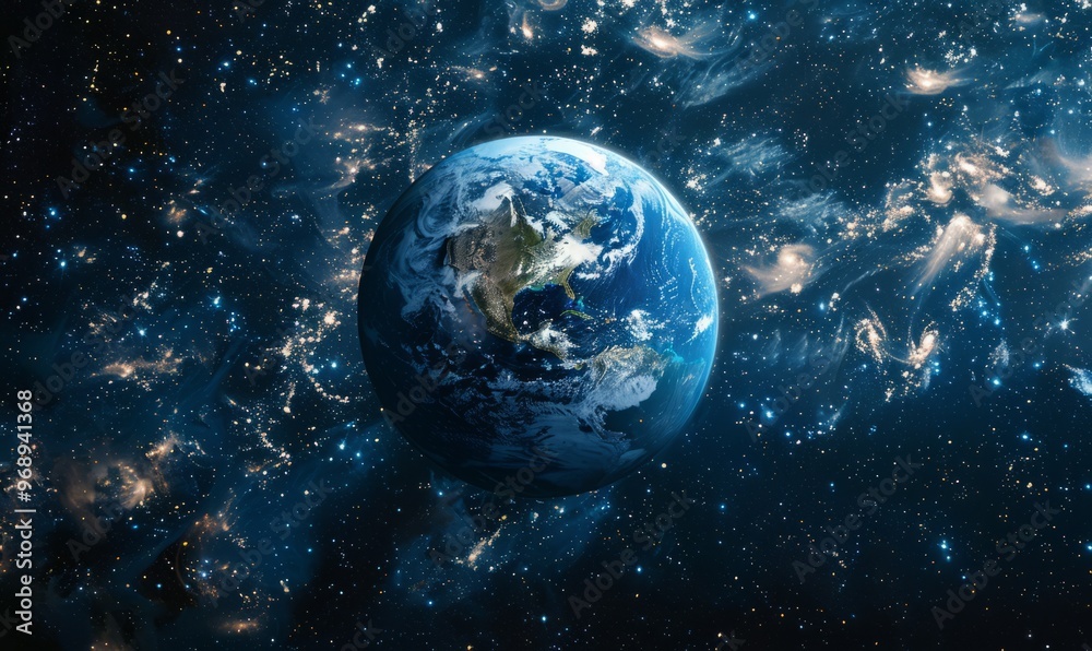 Naklejka premium Planet earth globe shot on space background
