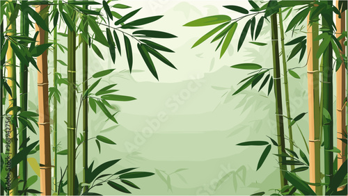 Elegant Bamboo Vector Leaf Background in Modern Asian Style