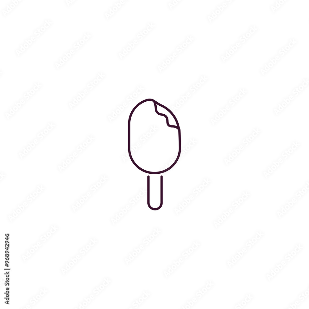 bitten ice cream outline icon. Linear vector from food concept. Thin line bitten ice cream icon isolated on white background bitten ice cream outline icon. Linear vector from food concept. Thin line bitten ice cream icon isolated on white background