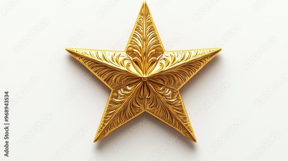 Golden Star with Ornate Design Generative AI Golden Star with Ornate Design Generative AI
