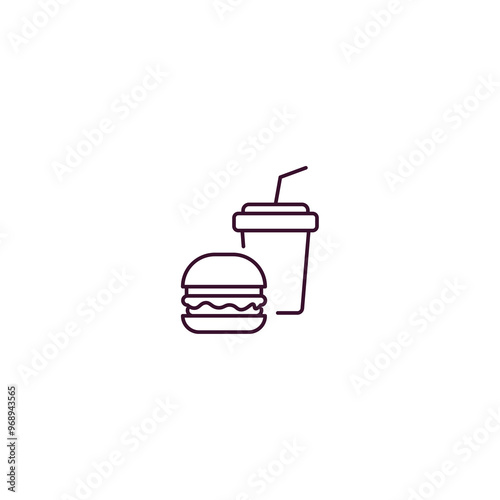junk food  outline icon. Linear vector from food concept. Thin line junk food  icon isolated on white background