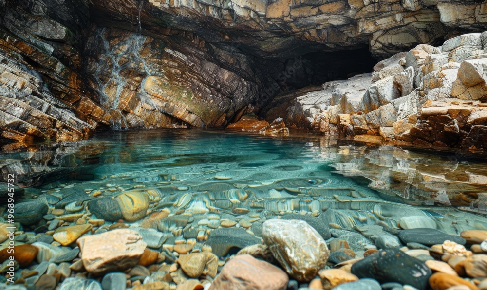 Water and rocks in a cave abstract detail background Water and rocks in a cave abstract detail background