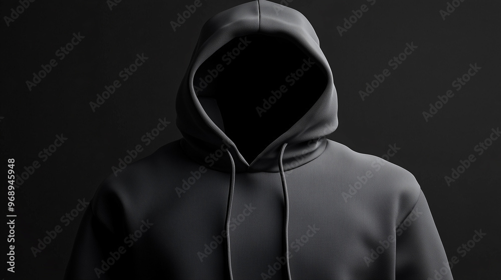 mockup gray hoodie on matte black background, Ai generated images mockup gray hoodie on matte black background, Ai generated images