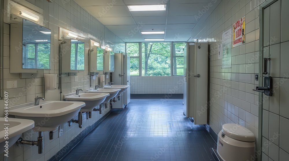 Dorm room with direct access to a shared bathroom featuring modern fixtures, multiple sinks, and ample storage for toiletries, providing convenience and comfort for students. Dorm room with direct access to a shared bathroom featuring modern fixtures, multiple sinks, and ample storage for toiletries, providing convenience and comfort for students.