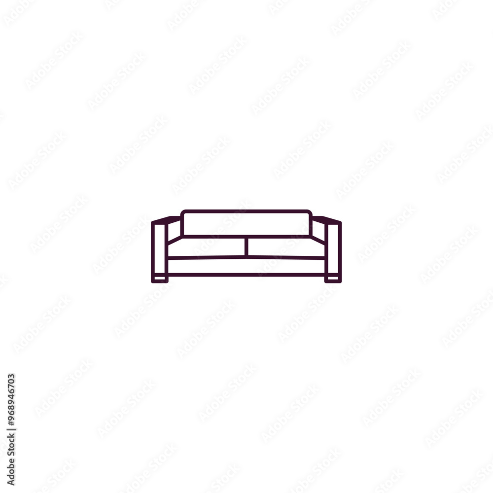 couch outline icon. Linear vector from furniture concept. Thin line couch icon isolated on white background couch outline icon. Linear vector from furniture concept. Thin line couch icon isolated on white background