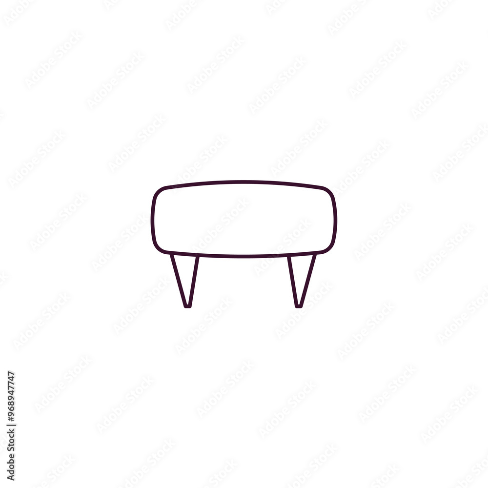 hassock outline icon. Linear vector from furniture concept. Thin line hassock icon isolated on white background hassock outline icon. Linear vector from furniture concept. Thin line hassock icon isolated on white background