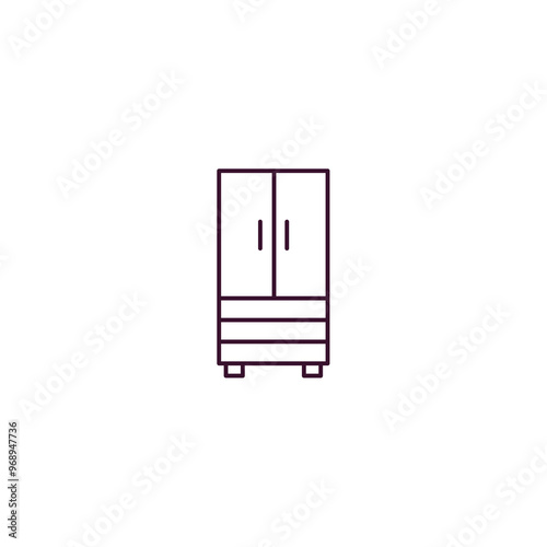 armoire outline icon. Linear vector from furniture concept. Thin line armoire icon isolated on white background