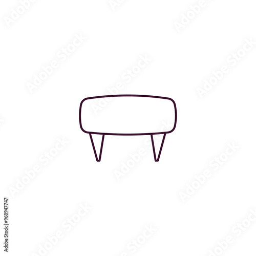 hassock  outline icon. Linear vector from furniture concept. Thin line hassock  icon isolated on white background