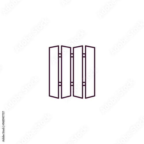 room divider outline icon. Linear vector from furniture concept. Thin line room divider icon isolated on white background