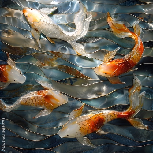 Shimmering Fish Gliding Through Silver Streams of Nature s Tranquil Refuge