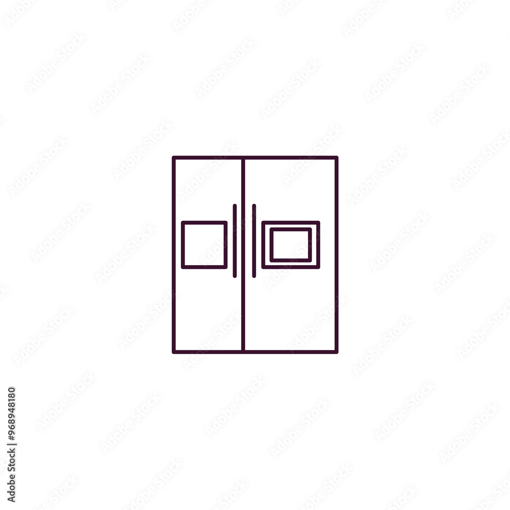 fridge outline icon. Linear vector from furniture concept. Thin line fridge icon isolated on white background fridge outline icon. Linear vector from furniture concept. Thin line fridge icon isolated on white background