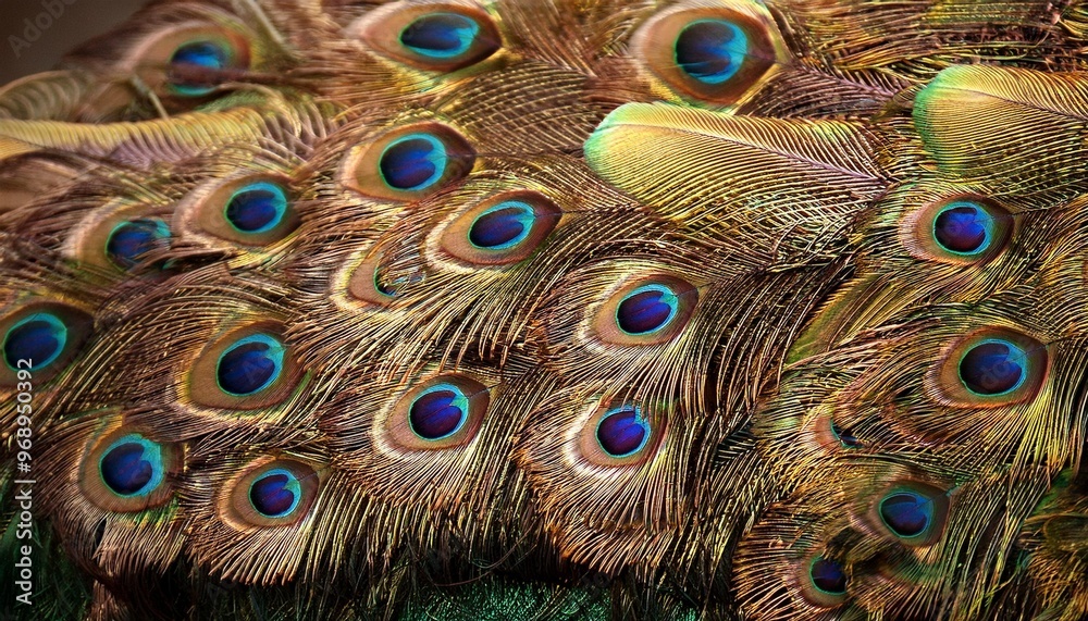 Obraz premium Refined gold peacock tail feathers