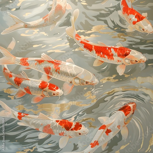 School of Fish Swimming in Shimmering Silver River