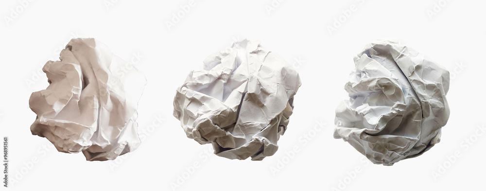 Rough Paper Ball Trash Isolated on white background Rough Paper Ball Trash Isolated on white background