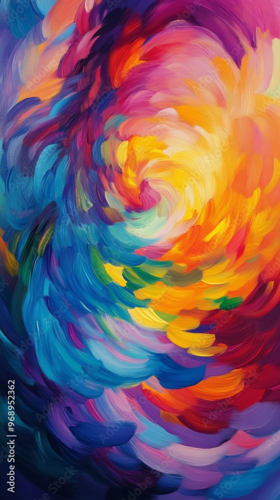 Colorful abstract swirling pattern with vibrant brush strokes Colorful abstract swirling pattern with vibrant brush strokes