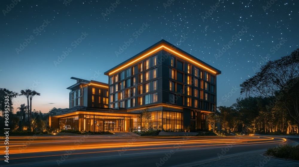 Modern Hotel Night Lights.