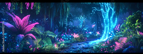 Fantasy Bioluminescent Forest