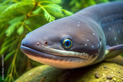 New Zealand electric eel in the water, closeup. photo