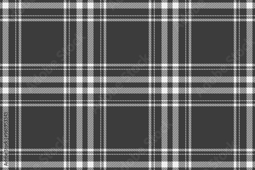 Stationary pattern plaid check, screen vector tartan seamless. Invite fabric texture textile background in grey and white colors.