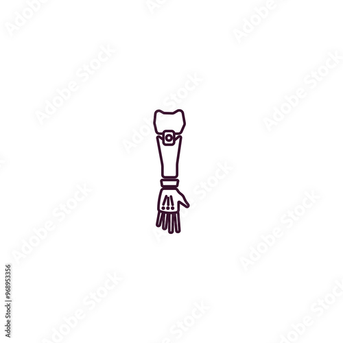 bionic arm outline icon. Linear vector from ai and tech concept. Thin line bionic arm icon isolated on white background