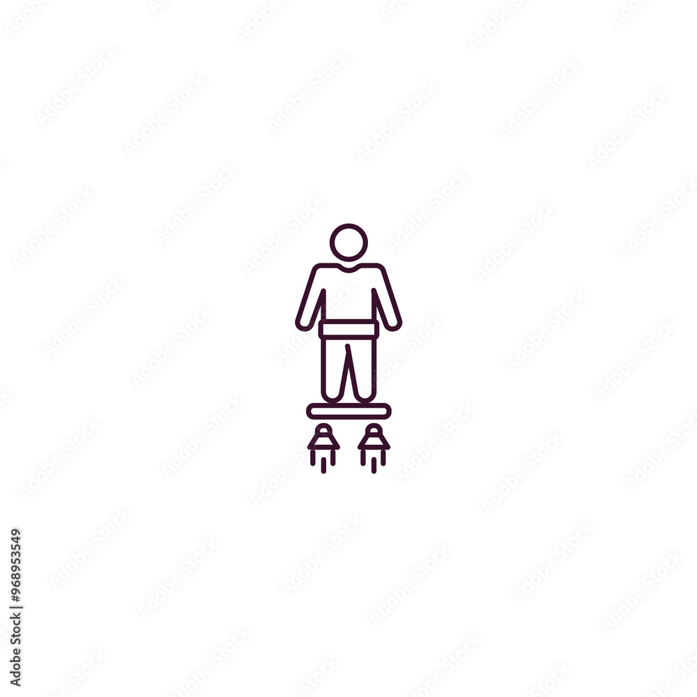 flyboard outline icon. Linear vector from ai and tech concept. Thin line flyboard icon isolated on white background flyboard outline icon. Linear vector from ai and tech concept. Thin line flyboard icon isolated on white background