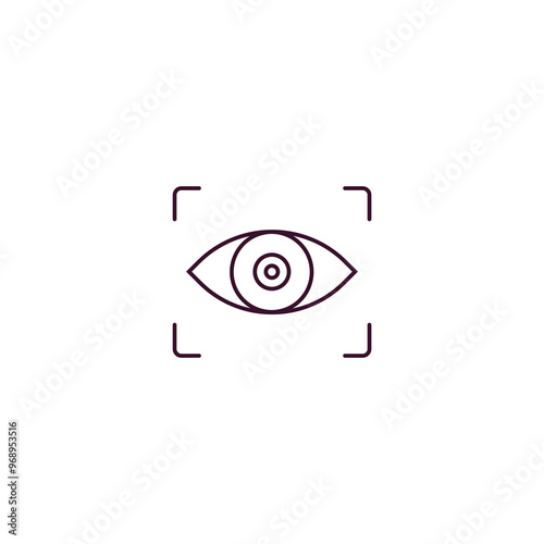 eye tracking outline icon. Linear vector from ai and tech concept. Thin line eye tracking icon isolated on white background
