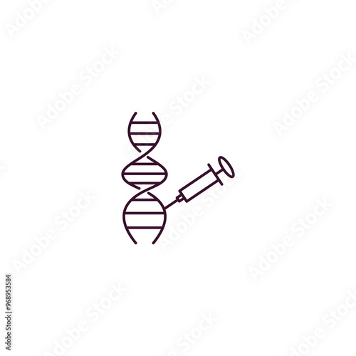 genetic modification outline icon. Linear vector from ai and tech concept. Thin line genetic modification icon isolated on white background