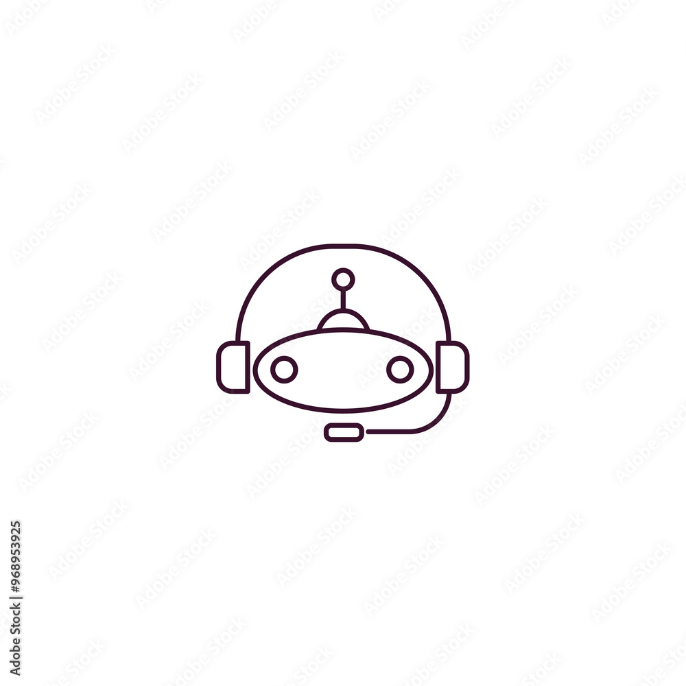 robot assistant outline icon. Linear vector from ai and tech concept. Thin line robot assistant icon isolated on white background robot assistant outline icon. Linear vector from ai and tech concept. Thin line robot assistant icon isolated on white background
