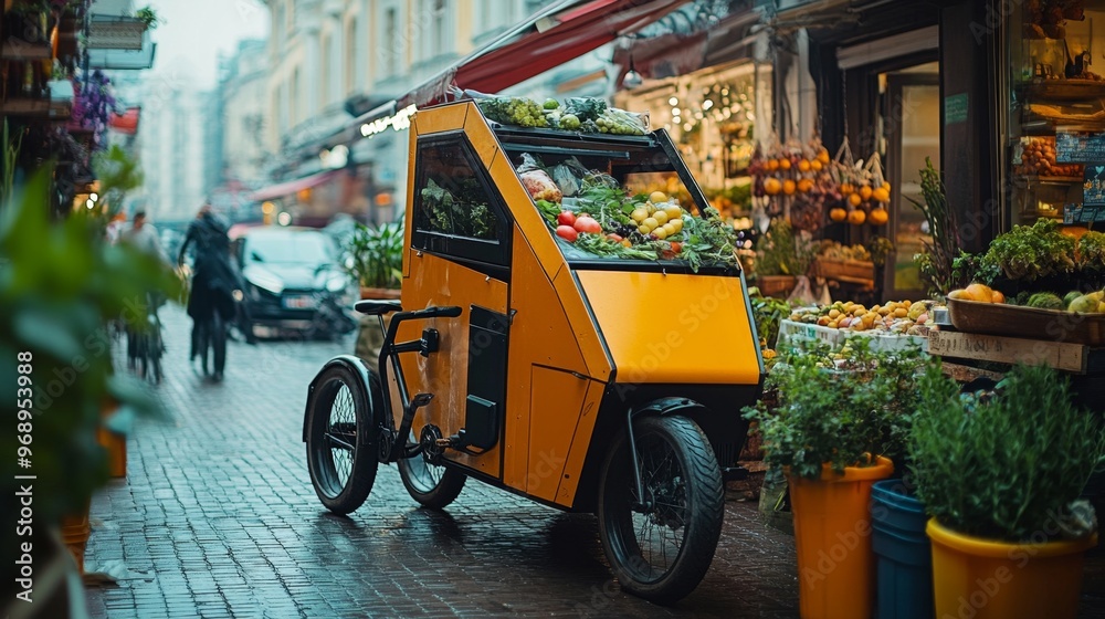 Fototapeta premium Food Delivery Tricycle.