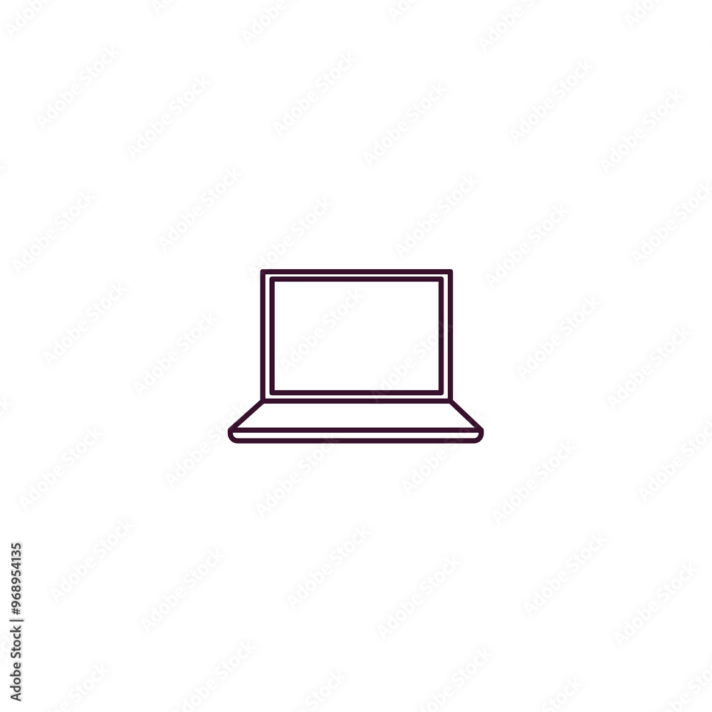 laptop outline icon. Linear vector from ai and tech concept. Thin line laptop icon isolated on white background laptop outline icon. Linear vector from ai and tech concept. Thin line laptop icon isolated on white background