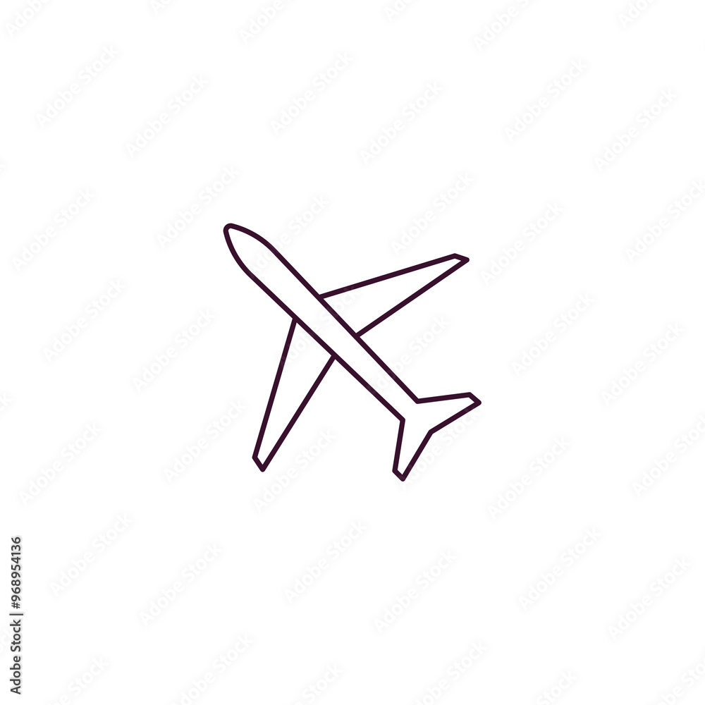 aeroplane outline icon. Linear vector from ai and tech concept. Thin line aeroplane icon isolated on white background aeroplane outline icon. Linear vector from ai and tech concept. Thin line aeroplane icon isolated on white background