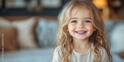 Wallpaper Mural Portrait of a beautiful little girl looking at the camera Torontodigital.ca